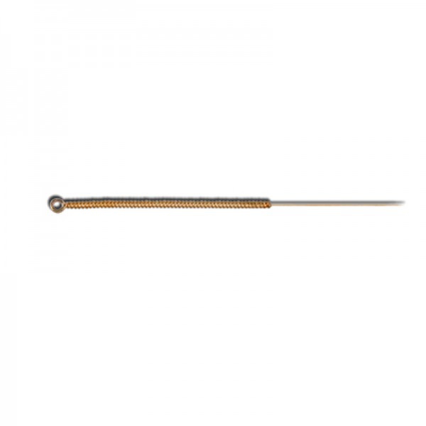 Chinesische Akupunktur Nadel Typ mit Kopf und ungelenkte plattierte 18 Karat Gold Zenlong 0.22X25 mm