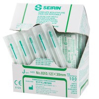Nadeln Seirin J-Typ mit Kunststoffgriff 0.12x30 mm Guide (dunkelgrün)