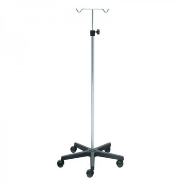 Kinefis-Serumhalter aus verchromtem Stahl mit PVC-Basis und zwei Aufhängern aus verchromtem Stahl Kinefis-Serumhalter aus verchromtem Stahl mit PVC-Basis und zwei Aufhängern aus verchromtem Stahl