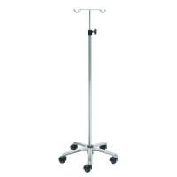 Kinefis-Serumhalter aus verchromtem Stahl mit Aluminiumbasis und zwei Aufhängern aus verchromtem Stahl Kinefis-Serumhalter aus verchromtem Stahl mit Aluminiumbasis und zwei Aufhängern aus verchromtem Stahl