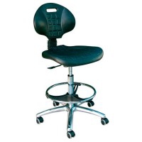 Kinefis Elite Hocker aus Polyurethan: Mit Rückenlehne, Fußring und hoher Höhe von 59 - 84 cm Kinefis Elite Hocker aus Polyurethan: Mit Rückenlehne, Fußring und hoher Höhe von 59 - 84 cm