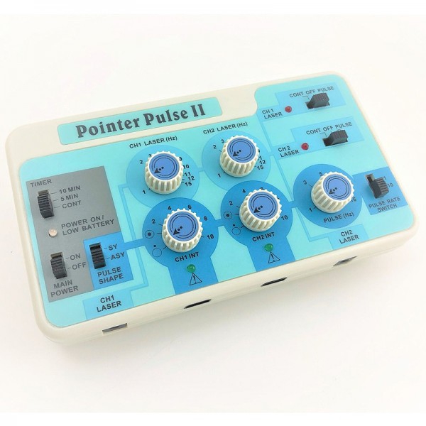 Dual-Probe Pointer Pulse II Laser und Stimulator: zwei Punkte für den Laser und vier Punkte für die Stimulation Dual-Probe Pointer Pulse II Laser und Stimulator: zwei Punkte für den Laser und vier Punkte für die Stimulation