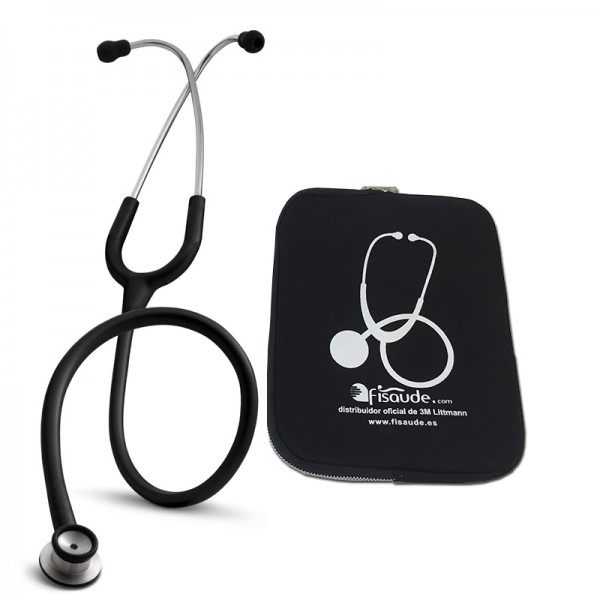 Littmann Classic II Stethoskop für Neugeborene (schwarze Farbe) + gepolsterte Schutzhülle als Geschenk