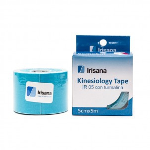 Kinesiologisches Tape Irisana mit Turmalin, blaues Band, 5 cm x 5 m