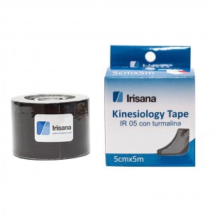 Kinesiologisches Tape Irisana mit Turmalin, schwarzes Band, 5 cm x 5 m