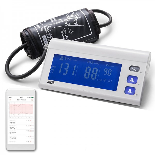 ADE Smart Arm Blutdruckmessgerät: Blutdruckmessgerät mit Datenverwaltung in der FITvigo App