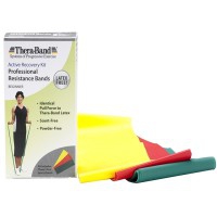 Packung mit drei Thera-Band Beginner Latex Free Elastic Tapes (latexfrei): Weicher, mittlerer und starker Widerstand