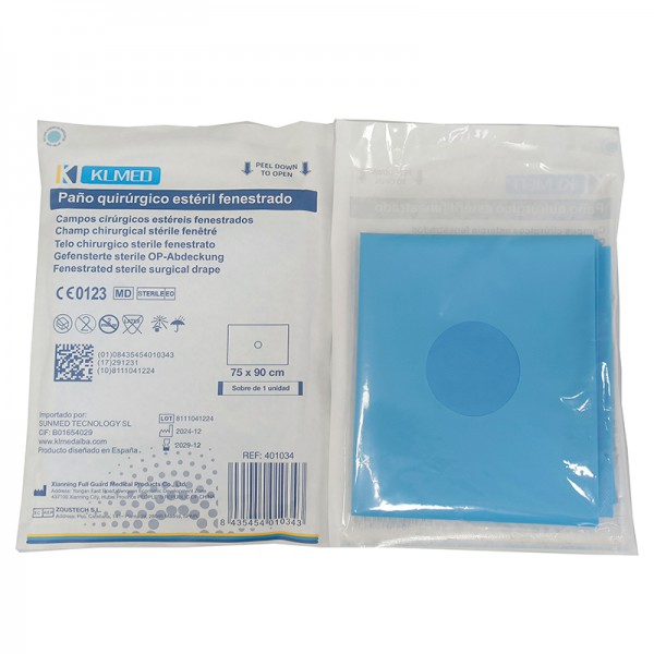 Sterile, gelochte OP-Abdecktücher mit Mittelklebeband, in zwei Hälften geteilt (verschiedene Größen) Sterile, gelochte OP-Abdecktücher mit Mittelklebeband, in zwei Hälften geteilt (verschiedene Größen)