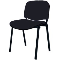 Iso-Stuhl mit schwarzer Epoxy-Struktur und Baly-Polsterung (Textil) in Schwarz