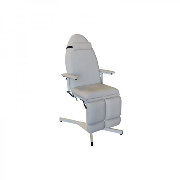 Podologiestuhl mit fester Höhe: drei Körper, mit unabhängigen Beinen, Armlehnen und Nackenkissen Podologiestuhl mit fester Höhe: drei Körper, mit unabhängigen Beinen, Armlehnen und Nackenkissen