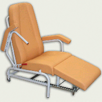Kinefis Dynamic geriatrischer, klinischer, ergonomischer Stuhl mit klappbarem Sitz, Rückenlehne und Armlehnen sowie zwei schwenkbaren Hinterrädern