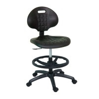 Kinefis Economy Hocker aus Polyurethan: Mit Rückenlehne, Fußring und hoher Höhe von 59 - 84 cm Kinefis Economy Hocker aus Polyurethan: Mit Rückenlehne, Fußring und hoher Höhe von 59 - 84 cm