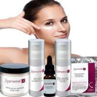 Kosmetiké Intensive Anti-Aging-Kosmetikbehandlung: Tensor Serum + Regenerationskonzentrat + Anti-Aging-Creme + Augenkontur + Kollagenschleier Kosmetiké Intensive Anti-Aging-Kosmetikbehandlung: Tensor Serum + Regenerationskonzentrat + Anti-Aging-Creme + Augenkontur + Kollagenschleier