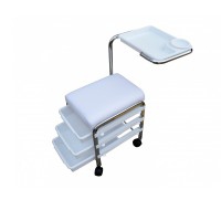 Brevis Manikürehocker: Drei Schubladen und drehbare Seitenstütze (Schwarz) Brevis Manikürehocker: Drei Schubladen und drehbare Seitenstütze (Schwarz)