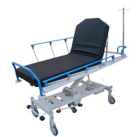 Kinefis Mercury II Notfall-Hydrauliktragewagen, mit Zug und Anti-Zug, klappbaren Handläufen und Teleskop-Infusionsständer Kinefis Mercury II Notfall-Hydrauliktragewagen, mit Zug und Anti-Zug, klappbaren Handläufen und Teleskop-Infusionsständer