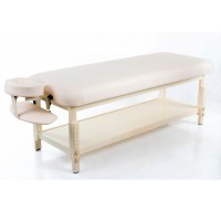 Kinefis Spa-Bett aus Holz mit verstellbarer Höhe (cremefarben) - OUTLET