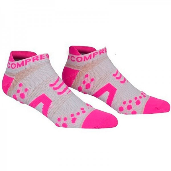 Final Season Angebot - Compressport Pro Racing Socken V2 Run Low Cut - Ultra Low Technical Socken - Weiß-Pink Final Season Angebot - Compressport Pro Racing Socken V2 Run Low Cut - Ultra Low Technical Socken - Weiß-Pink