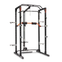 Power Cage mit BH Fitness-Umlenkrolle: Beinstütze, hohe und niedrige Umlenkrolle und Scheibenaufbewahrungshalter Power Cage mit BH Fitness-Umlenkrolle: Beinstütze, hohe und niedrige Umlenkrolle und Scheibenaufbewahrungshalter