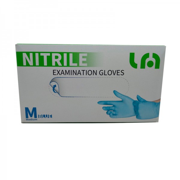 Blaue Nitril-Handschuhe Kinefis Kein Pulver (Box 100 Einheiten)