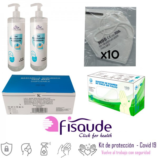 Sanitärschutz-Kit - Covid 19: Machen Sie sich wieder sicher an die Arbeit (Größe XL)