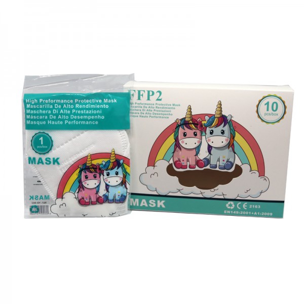 FFP2 Jungen- / Mädchenmasken mit weißer Farbe des Europäischen CE-Zertifikats (einzeln verpackt - Karton mit 20 Stück)