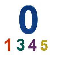 Packung mit 5 Mini-Wandteppichen mit Zahlen in verschiedenen Farben