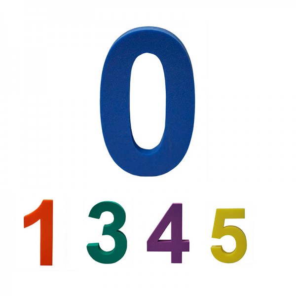 Packung mit 5 Mini-Wandteppichen mit Zahlen in verschiedenen Farben
