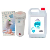 Gesundheitspaket: Automatischer Baby Safe Gelspender + Kinefis Desinfektionshydroalkoholisches Gel (5-Liter-Flasche)
