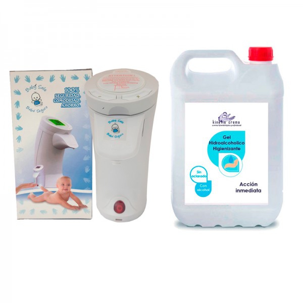 Gesundheitspaket: Automatischer Baby Safe Gelspender + Kinefis Desinfektionshydroalkoholisches Gel (5-Liter-Flasche) Gesundheitspaket: Automatischer Baby Safe Gelspender + Kinefis Desinfektionshydroalkoholisches Gel (5-Liter-Flasche)