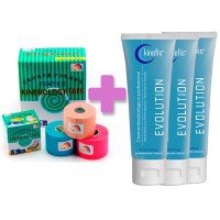 TEMTEX BANDAGE PACK ANGEBOT: 6 Rollen neuromuskuläre Bandage Temtex Kinesiology Tape 5cm X 5m + 3 Kinefis Evolution Cremes 200 cc