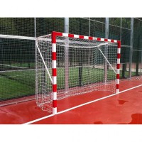 Satz feststehende Fußball- und Handballtore aus Metall für die Halle 80x80