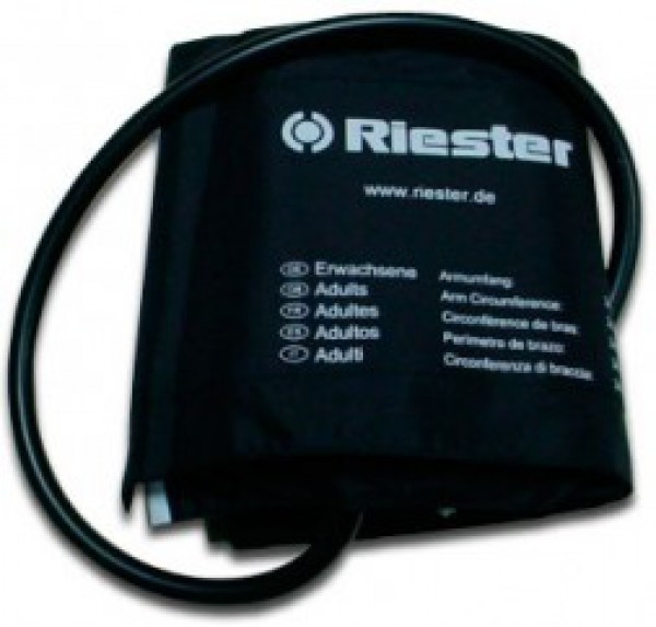 Schwarze Klettmanschette für Riester-Tensiometer. Erwachsene Größe (drei Modelle)
