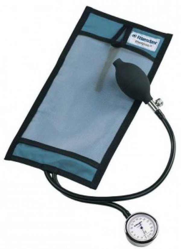 Druckinfusionsbesteck Riester Metpak 1000 ml, Manometer Chrom, mit blauer Manschette für Druckinfusion. Latexfrei Druckinfusionsbesteck Riester Metpak 1000 ml, Manometer Chrom, mit blauer Manschette für Druckinfusion. Latexfrei