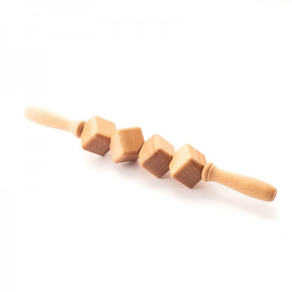 Anti-Cellulite-Würfelroller für die Holztherapie (40 cm): vier Würfel