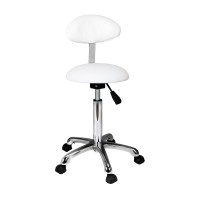 Practi Plus Hocker mit Rückenlehne: Basis mit fünf Rädern, ergonomischem Design und höhenverstellbarer Gaskolben Practi Plus Hocker mit Rückenlehne: Basis mit fünf Rädern, ergonomischem Design und höhenverstellbarer Gaskolben