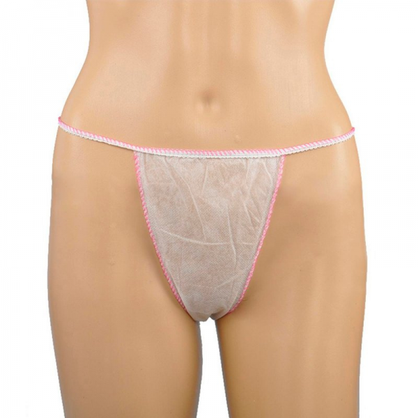 Großer Einweg-Damen-Tanga von Kinefis aus Polypropylen TST (100 Stück) Großer Einweg-Damen-Tanga von Kinefis aus Polypropylen TST (100 Stück)