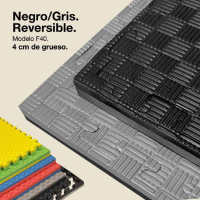 Kinefis F40 Wendbare Puzzlematte (40 mm dick und fünfzeilige Textur) - Farben: Schwarz und Grau Kinefis F40 Wendbare Puzzlematte (40 mm dick und fünfzeilige Textur) - Farben: Schwarz und Grau