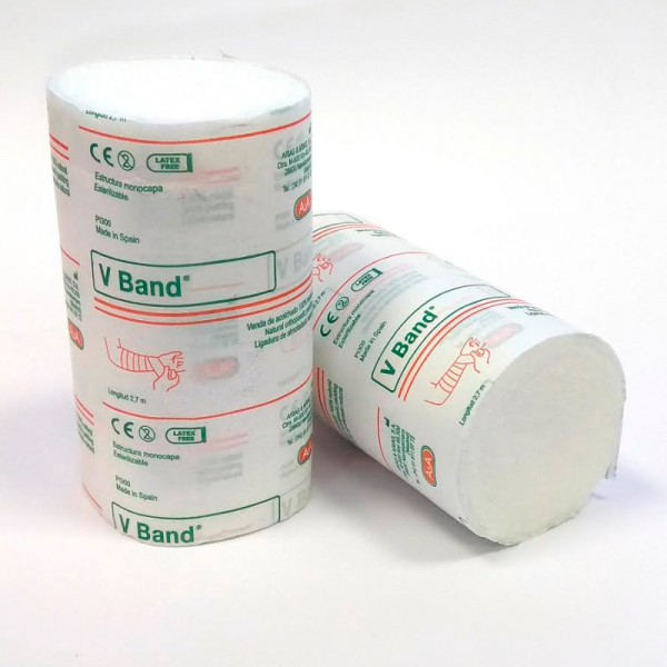 VBand 7,5 cm x 2,7 Meter: 100 % Viskose-Polsterbinde, mit doppelter Vlieslage (24 Stück) VBand 7,5 cm x 2,7 Meter: 100 % Viskose-Polsterbinde, mit doppelter Vlieslage (24 Stück)