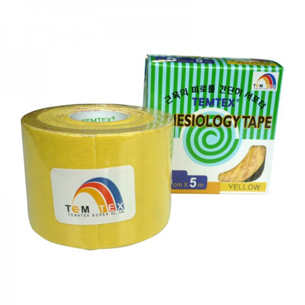 Temtex Kinesiology Tape Farbe Gelb (5cm x 5m)